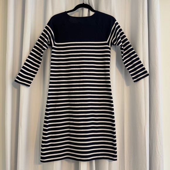 Lauren Ralph Lauren Navy White Striped Shift Dress Nautical Women’s Medium - Picture 3 of 7